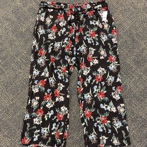 LILI Sports tie waist floral wide‎ leg floral pants